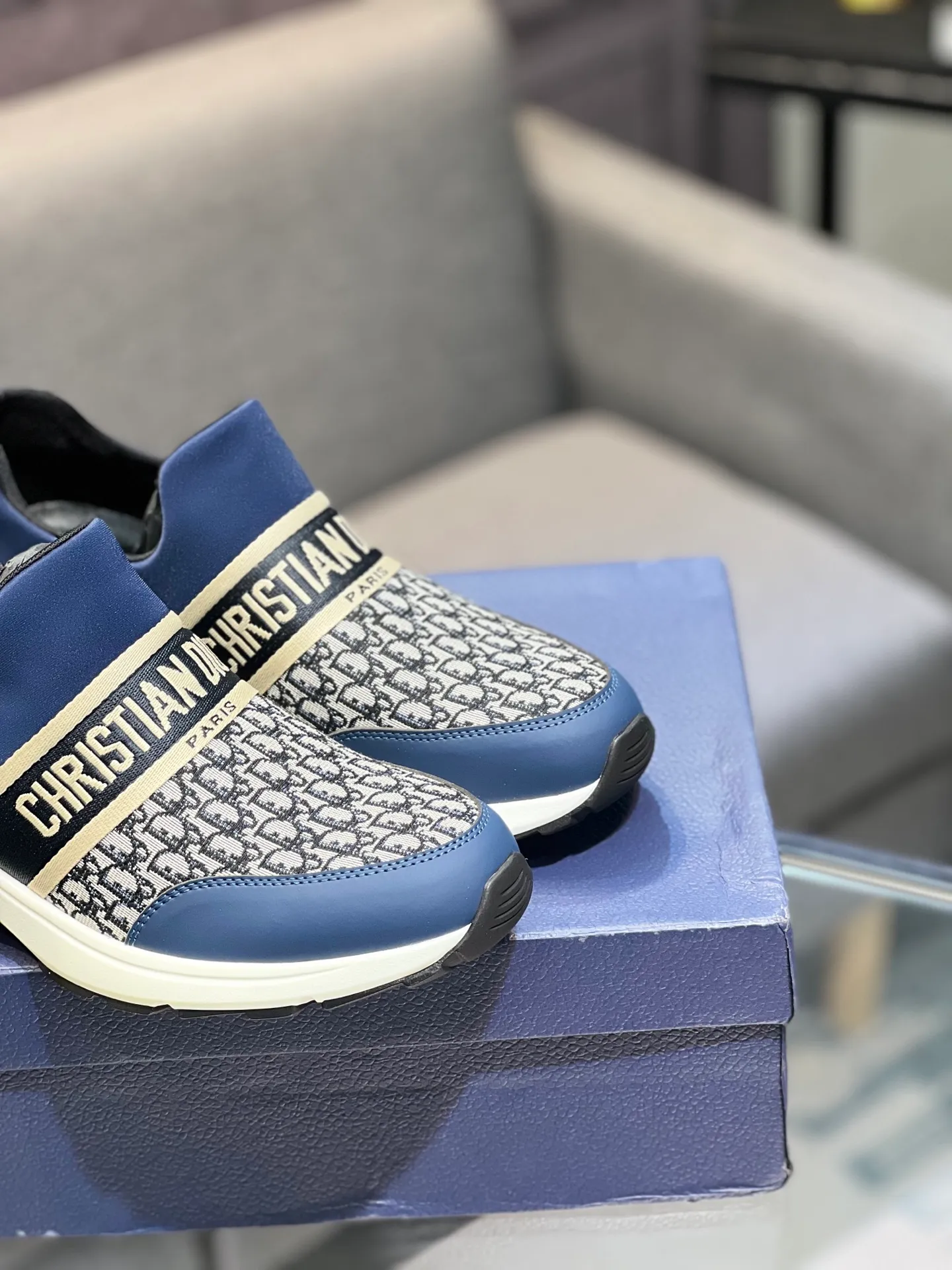 Men's shoes 💰420 [Dior] popular men's shoes, cowhide material splicing, mesh lining, original factory special sole, 38-45 (45 customized, non-refundable)